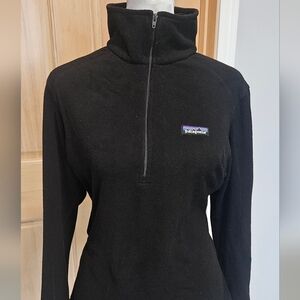 Patagonia Outdoor Quarter Zip Pullover Fleece Jacket Womens Size M Black